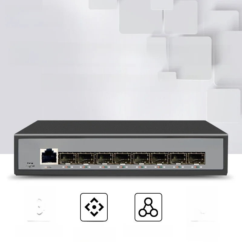 ONTi 8 10 Gb SFP+-poorten L3 beheerde netwerkswitch Ondersteuning DHCP en dynamische routering Ondersteuning VLAN-divisie en poortaggregatie - afbeelding 2
