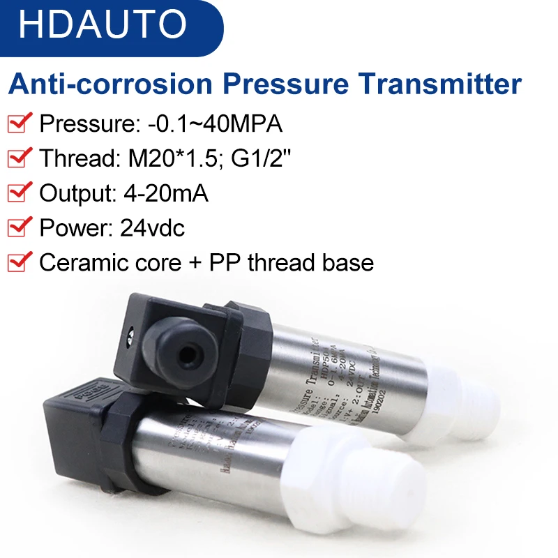 Anti-corrosion 0-10 bar Pressure Transmitter G1/2 2 wire 4-20 mA