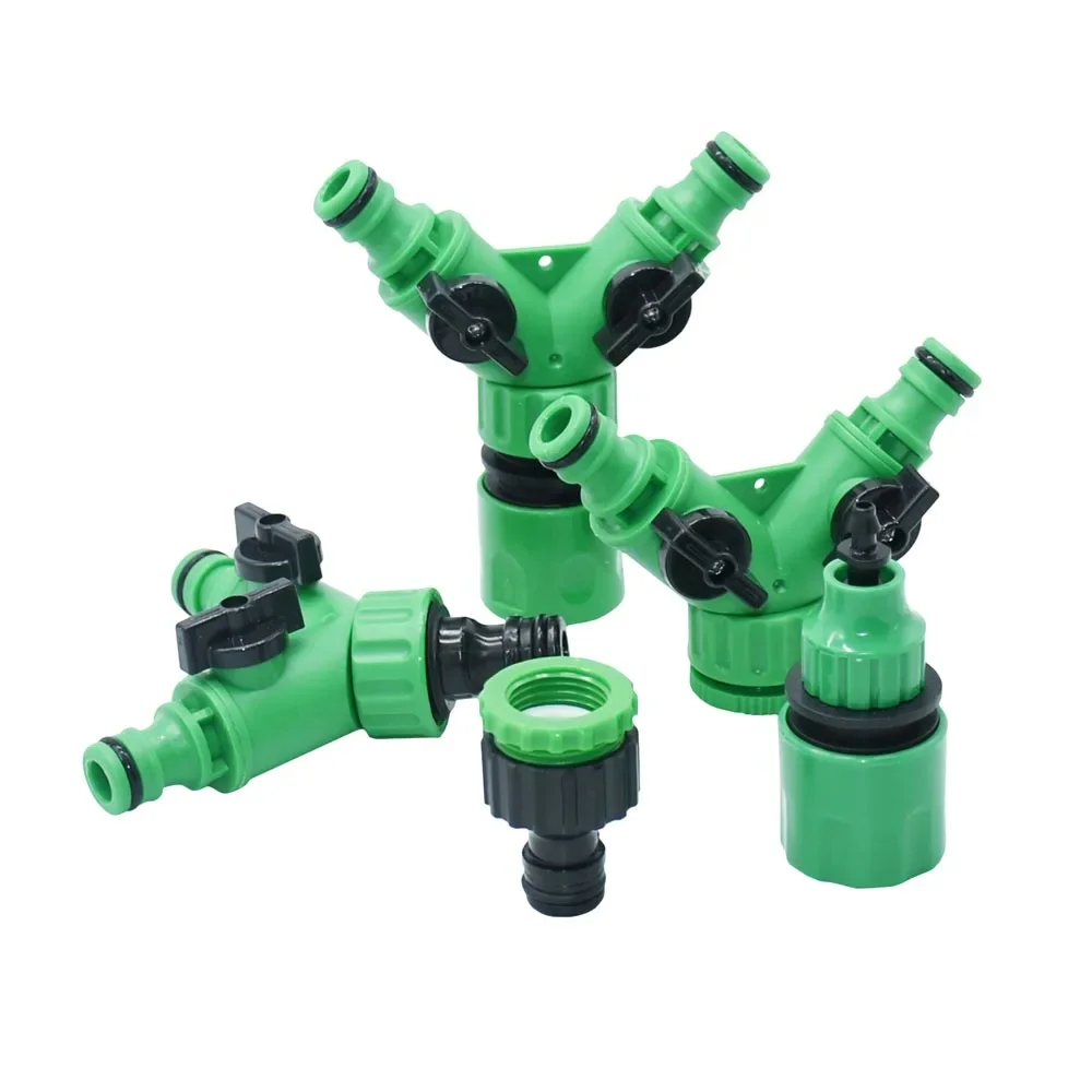 Séparateur d'eau pour tuyau de buse à 2 voies, robinet de jardin, connecteur fileté 1/2/4, Valve d'irrigation en Y, connecteur rapide pour tuyau d'arrosage
