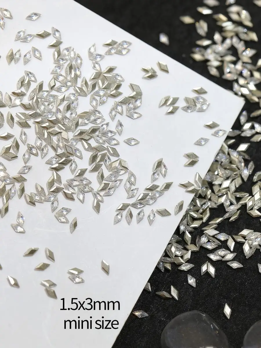 50pcs Mini Zircon Coated Sparkle Nail Gems Micro-Set Crystal Rhinestones, Luxury Flatback Nail Charms for DIY Manicure