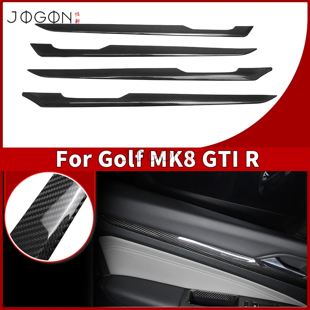 

Наклейки на внутренние дверные панели из сухого карбона для Volkswagen VW Golf 8 MK8 GTE GTI GTD R Rline 2020-2022, защита и стайлинг дверей автомобиля