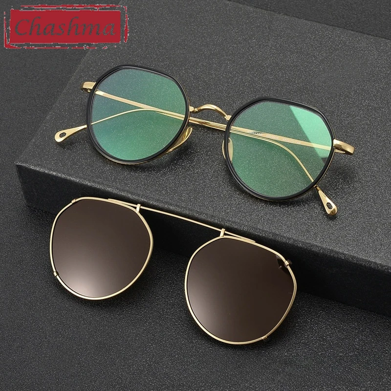 

Chashma Prescription Glasses Men Pure Titanium Clip On Optical Eyeglasses Frames Women Spectacles for Recipe Myopia Eyewear Lens