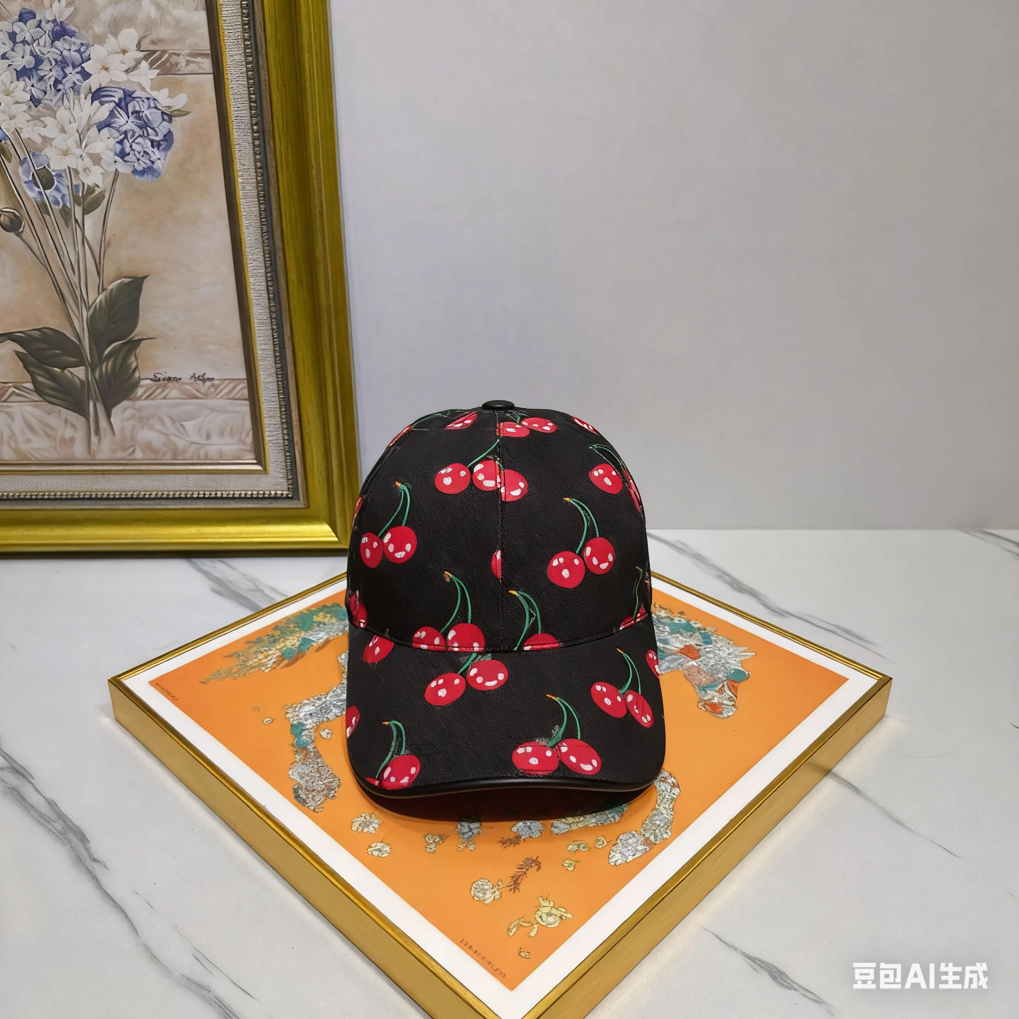 

2025 New Versatile Slimming Figure-hugging Baseball cap, denim, cherry cotton