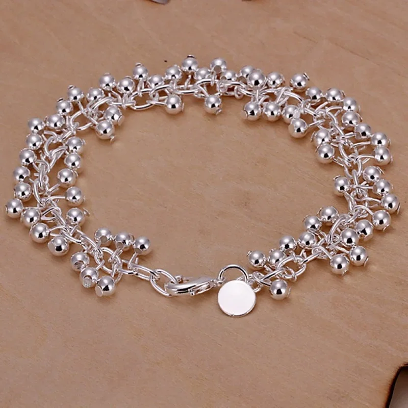 Armbänder aus 925er-Sterlingsilber, Perlenkette, modisch, niedlich, schöne Frauen, Trauben, Armband,