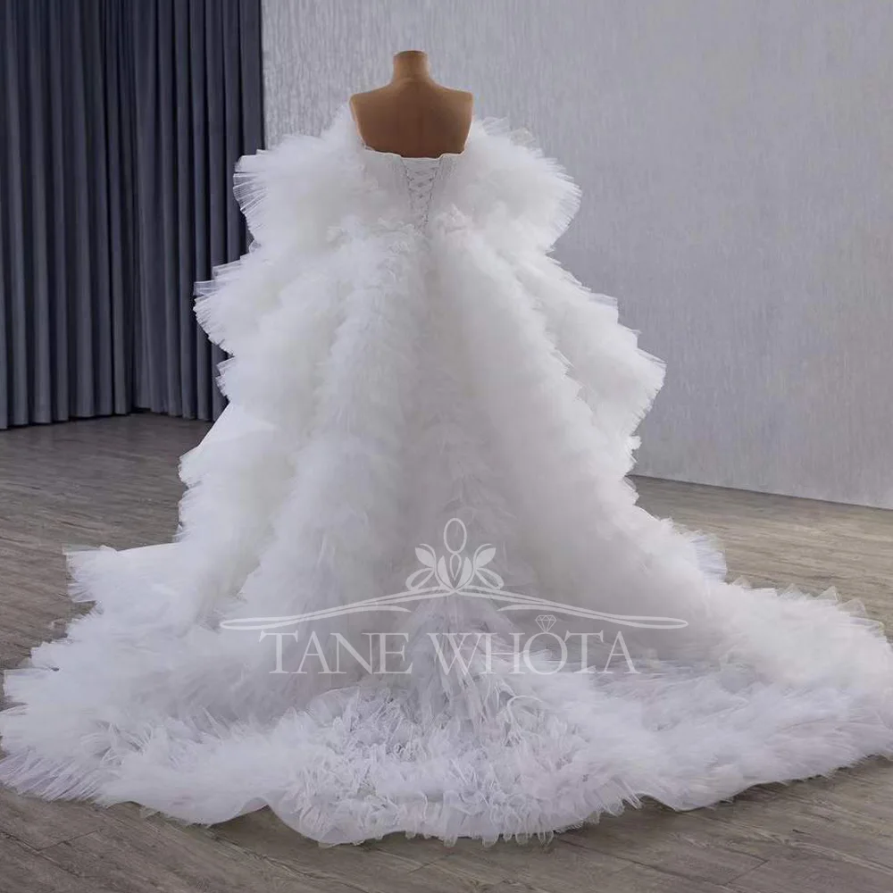 Elegant Mermaid Wedding Inner Gown Tiered Lace Up Back For Women Special Occasion Dress view 3