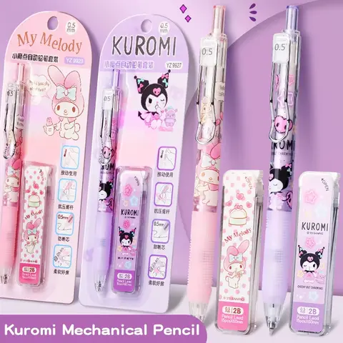 Kawaii 0.5mm Mechanical Pencil with Refills Cute Cartoon for School Office Student Stationery Kids Creative Gift Tool