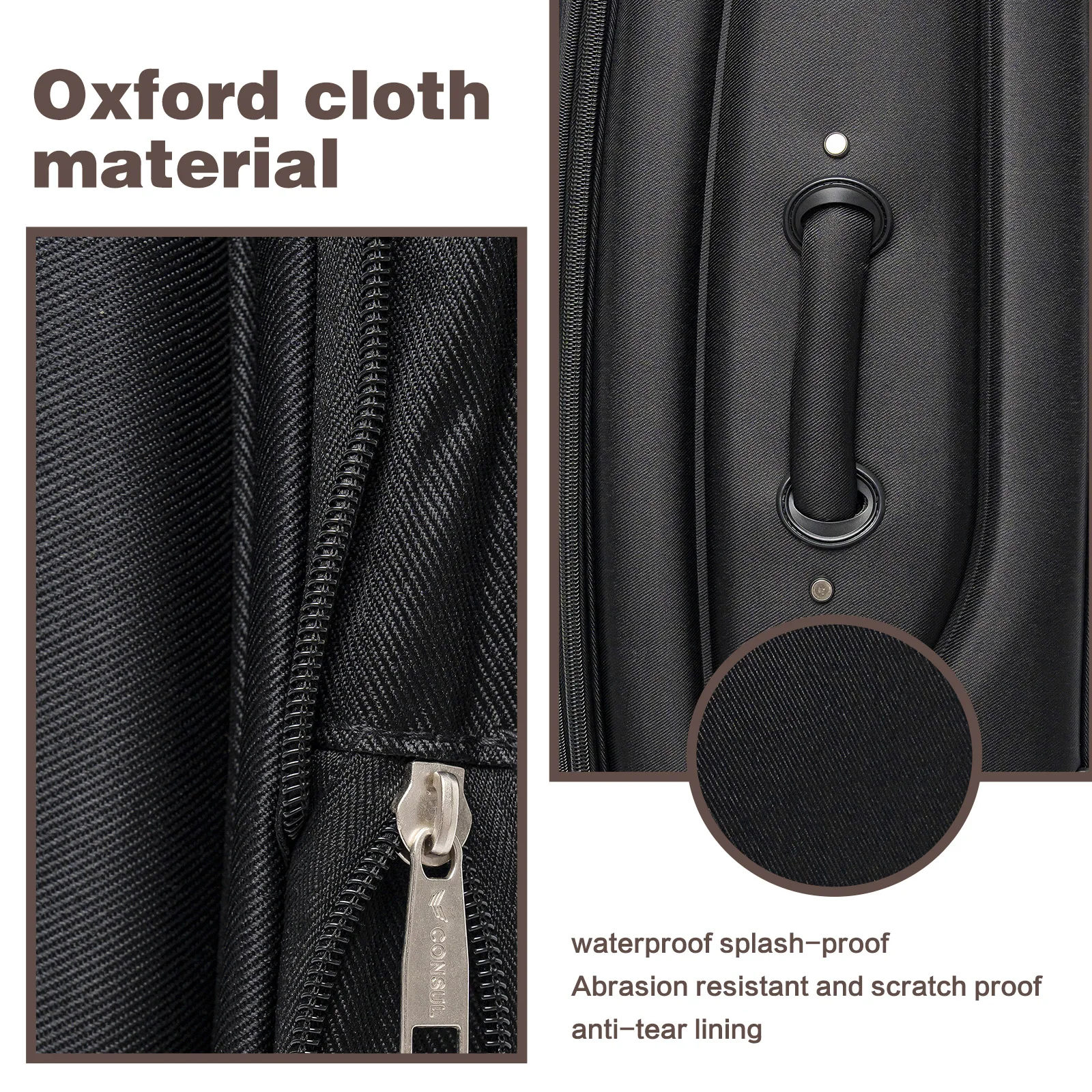 Set da 4 pezzi espandibile per bagagli Softshell – Set da viaggio per valigia leggera Softside da 20'' 24'' 28'' 32'' con borsone, spinner