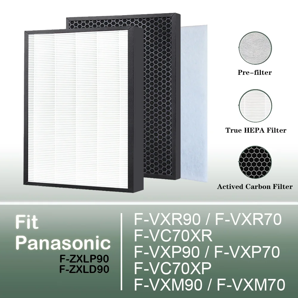 Filtro HEPA e filtro a carbone per purificatore d\'aria Panasonic F-VXR90 F-VXR70 F-VC70XR F-VXP90 F-VXP70 F-VC70XP F-VXM90 F-VXM70