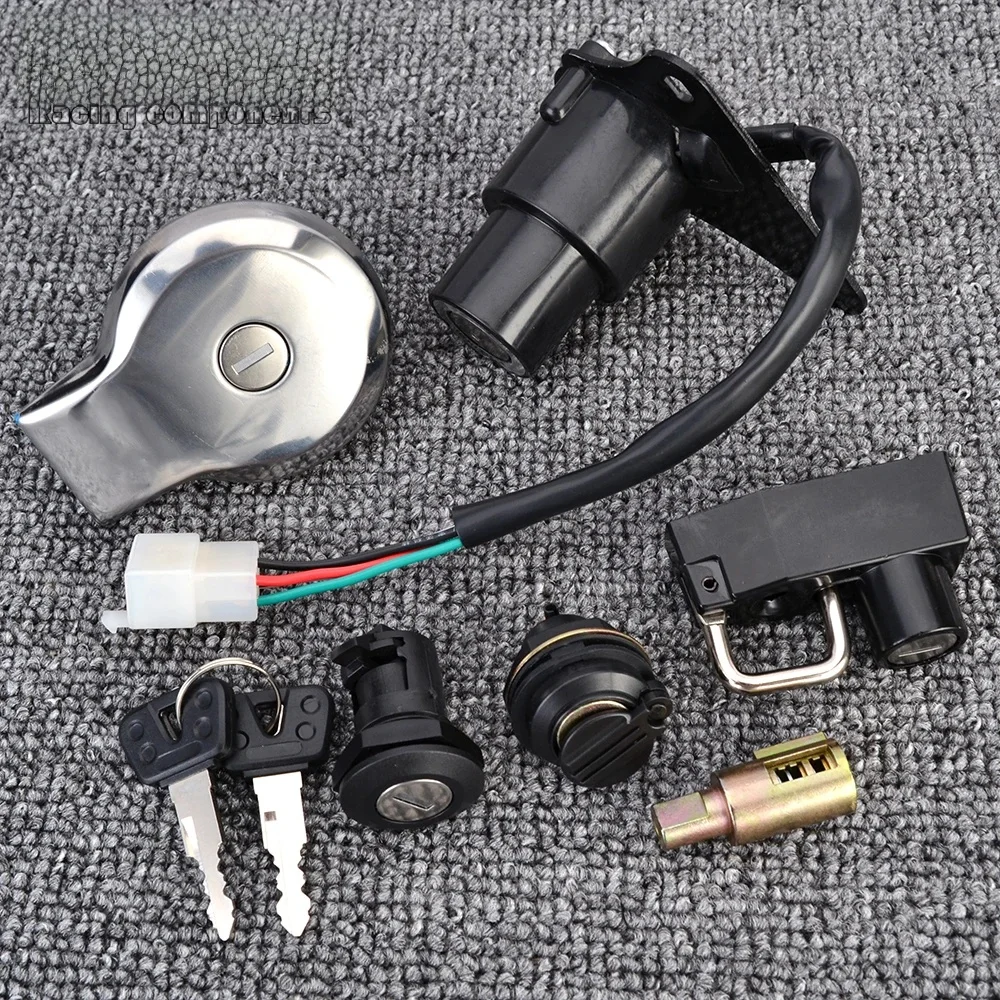 Wyłącznik zapłonu z blokadą gniazda paliwowego zestaw kluczyka z korkiem gazowym do Yamaha XV125 VIRAGO 125 1997-2000 XV250 VIRAGO 250 1988-2013 — zdjęcie 2
