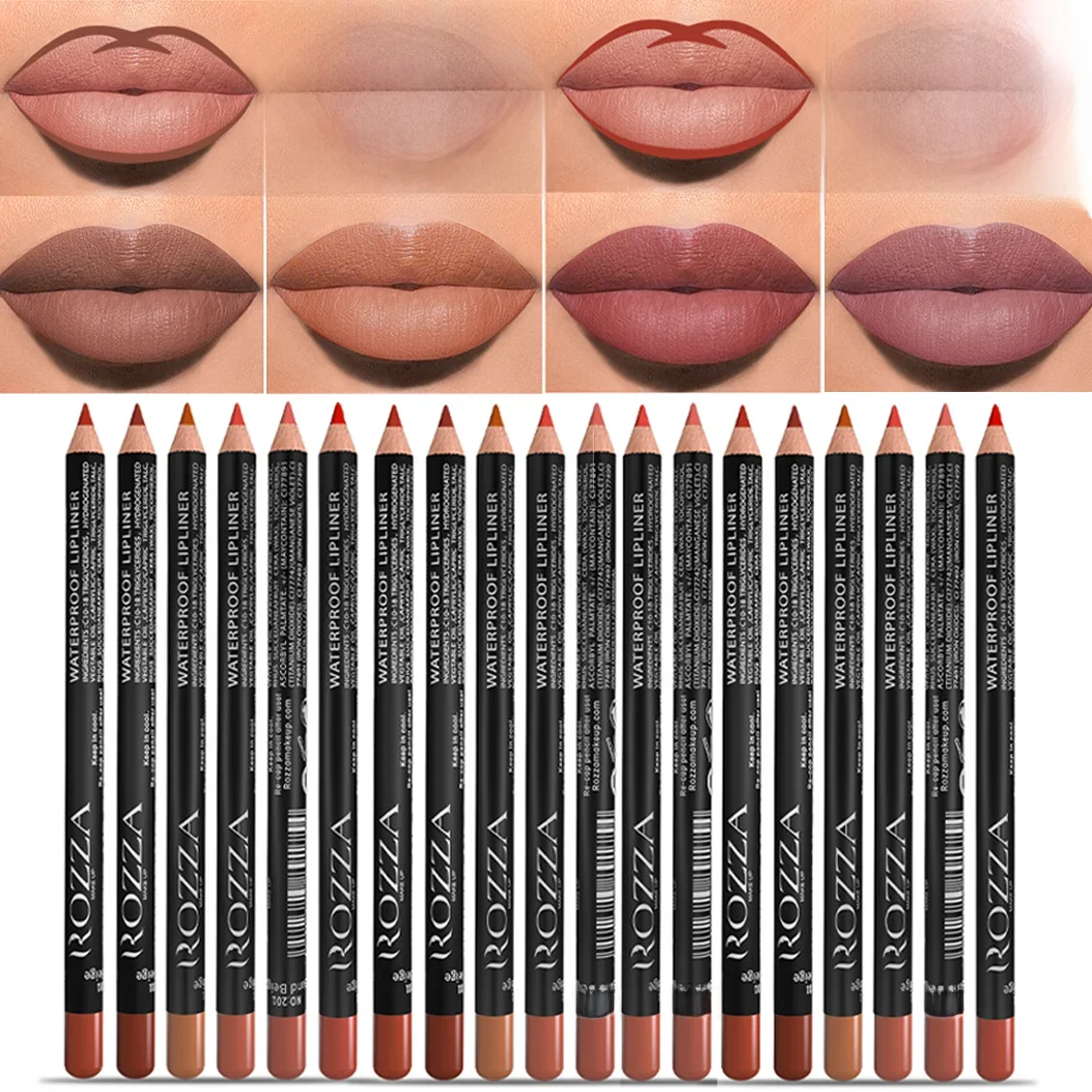 Crayon à Lèvres Nude 256, Imperméable, Longue Durée, Haute Pigmentation, Outil de Maquillage, 14 Documents