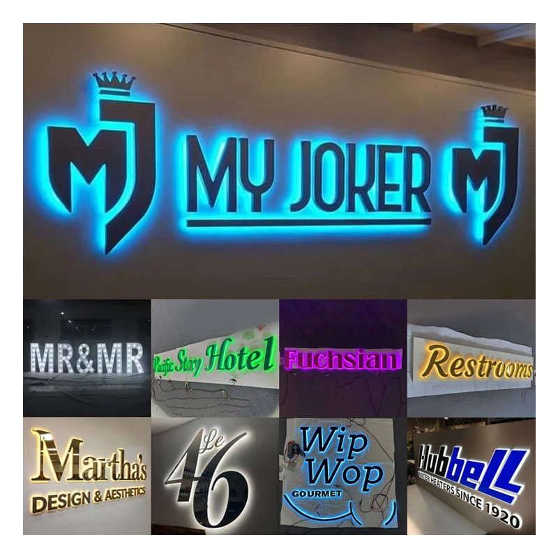 3Dバックライト看板（ビジネス用大型発光文字、屋外金属看板、屋内看板、会社ロゴ、ネイルサロン看板、ロビー看板）