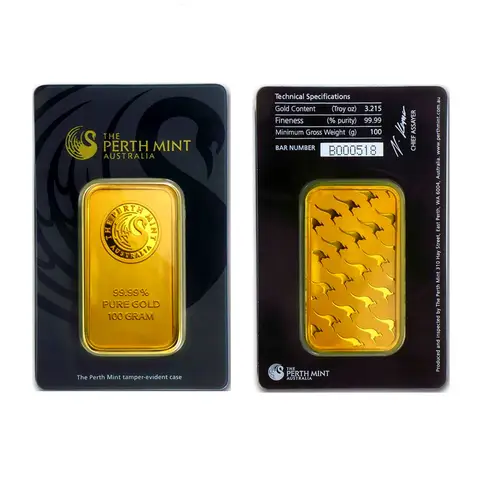 Australia Gold Bar Series Seal Packaging With An Independent Serial Number Brass Core Fake Gold Block Craft Collection Gift