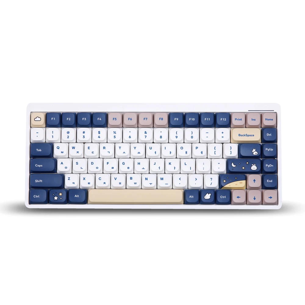 Monstar Gats MK84S Moon Rabbit Edition Wireless Axis Keyboard PBT Keycap Dyeing Dyeing Multifairing