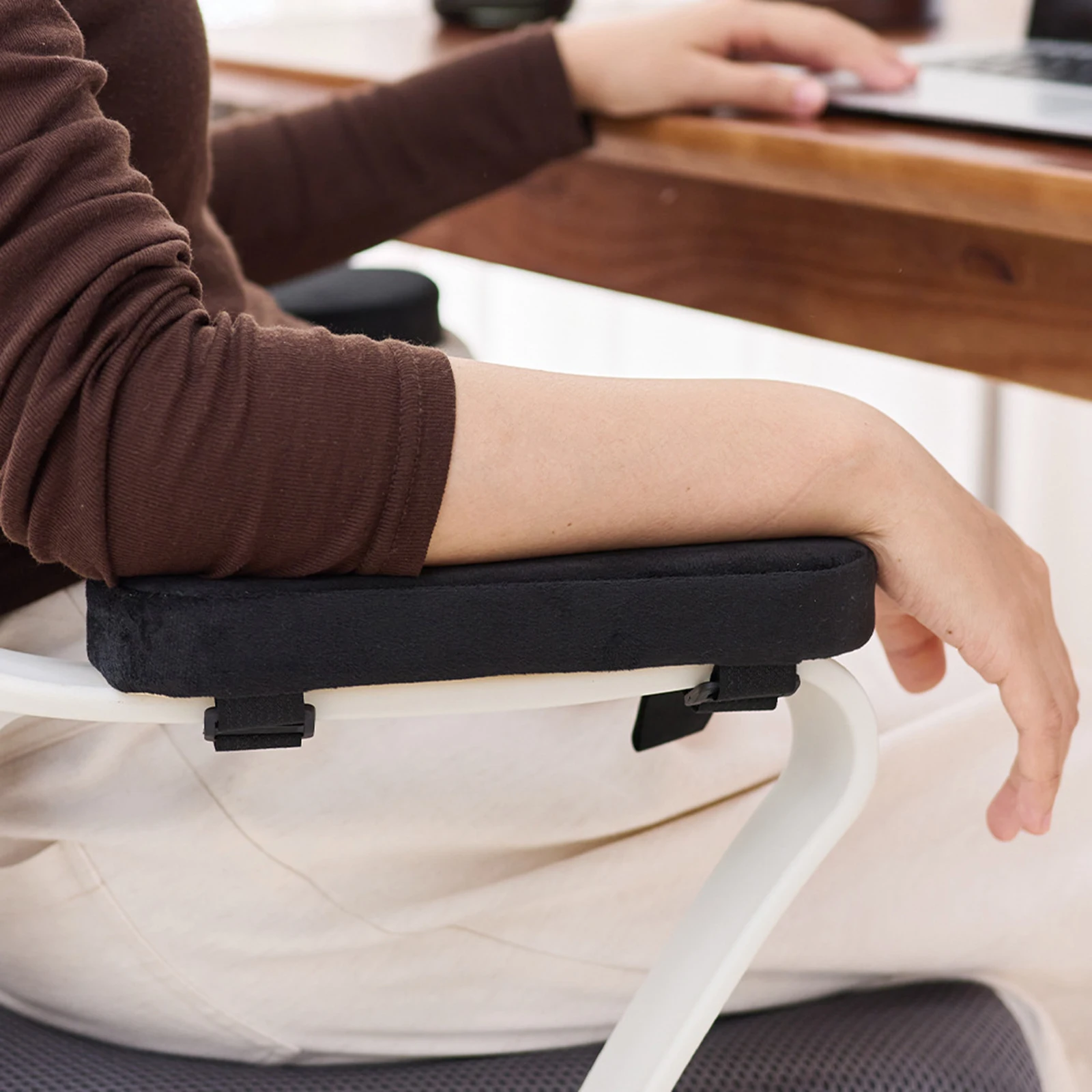 1pair Chair Armrest Booster Cushion Chair Armrest Pad Office Computer E-Sports Seat Thickened Arm Elbow Pillow Soft Sponge