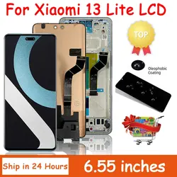 6.55“AMOLED For Xiaomi 13 Lite LCD Display Touch Screen Digitizer Assembly For Mi 13 Lite Display Repair Parts