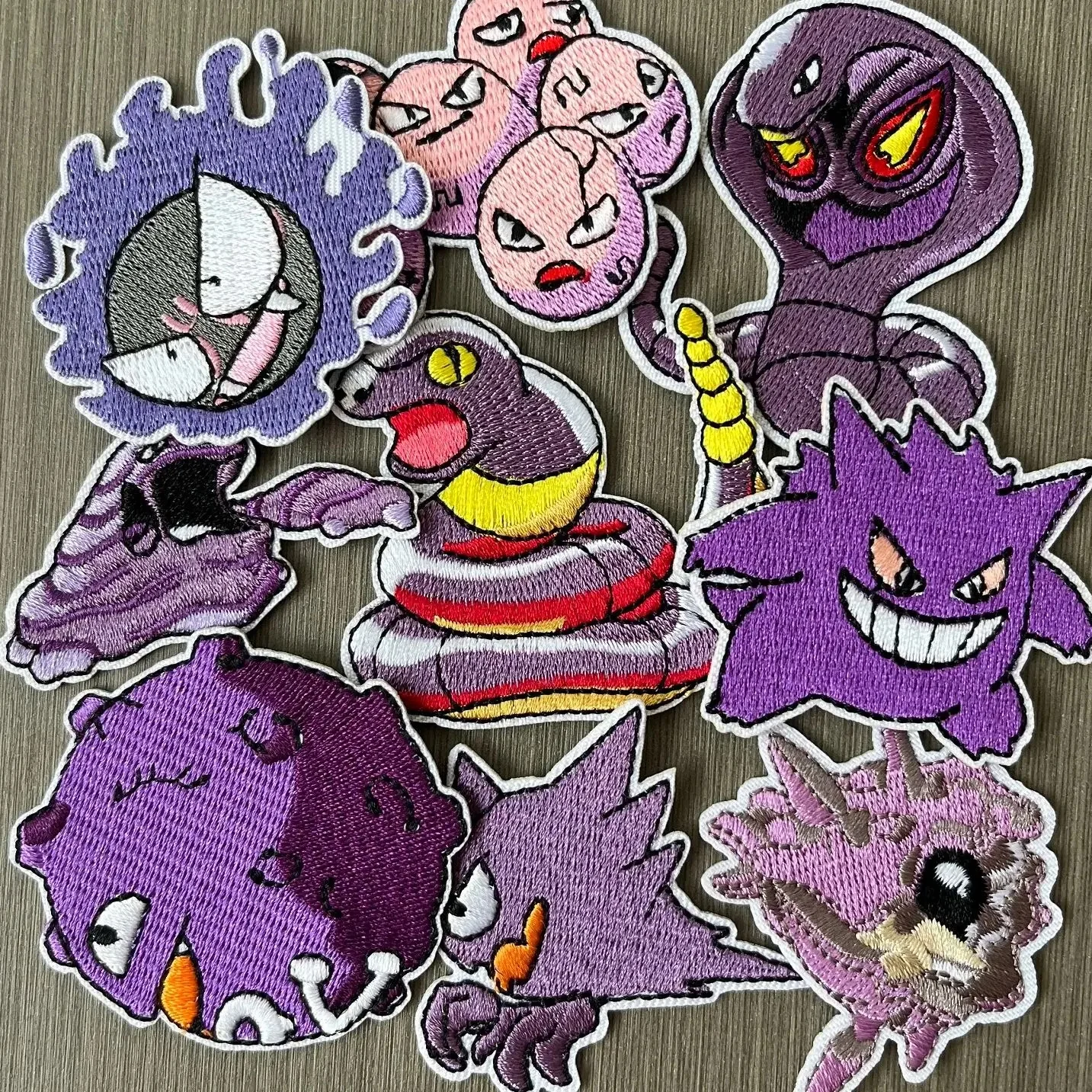1-9 pièces de patchs brodés thermocollants ou à coudre, motif dessin animé Gengar Serpent Pokémon, pour vêtements et jeans, applique brodée