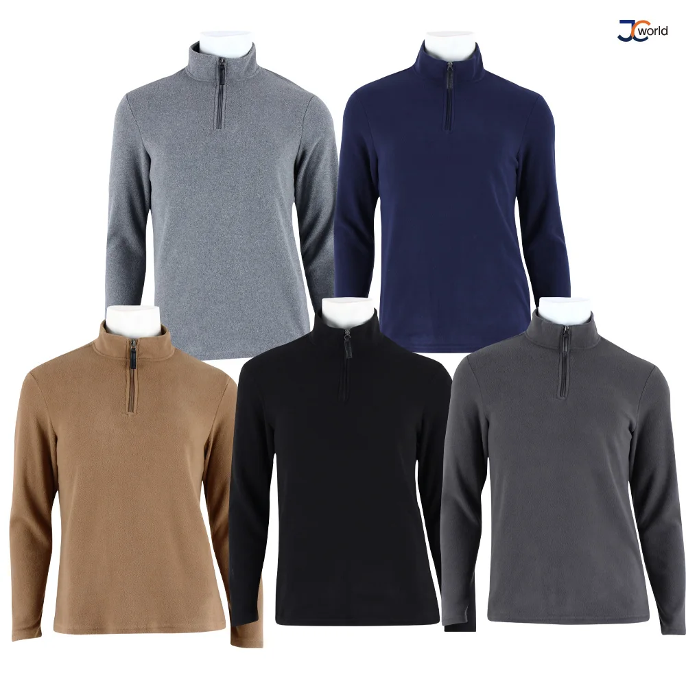 تي شيرت صوفي بأكمام طويلة من JCworld للرجال ، نصف سحاب لأعلى ، بأكمام طويلة ، ملابس يومية ، مقاس كبير ، YT19 ، شتاء ، 1 + 1 ، 95 إلى توي #3