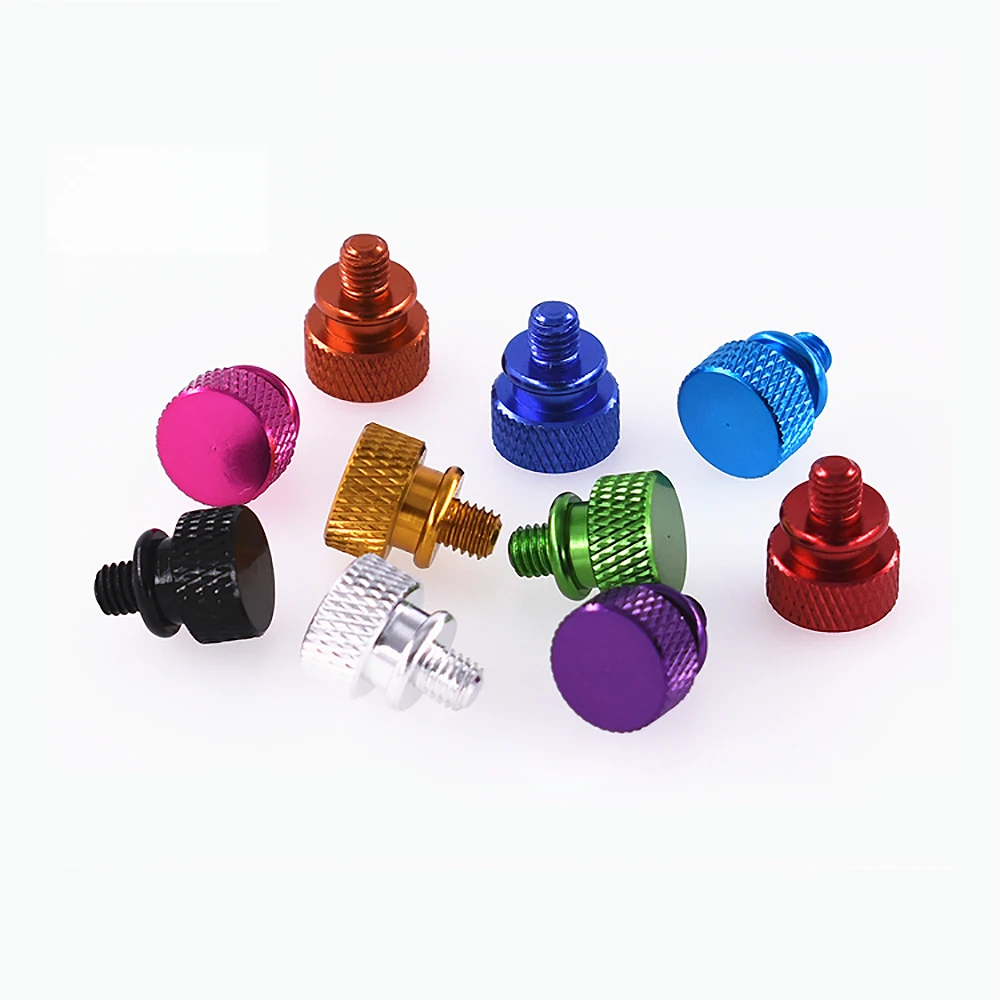 M5*5/8/10/12/15/20mm Colourful Thumb Screw Aluminum Alloy Flat Head Knurled Hand Tighten Bolts Computer Case DIY Parts