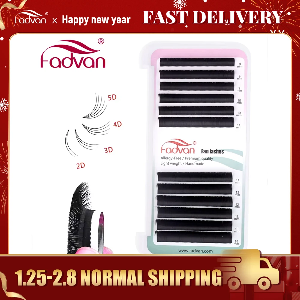 Fadvan Easy Fanning False Eyelash Extensions Makeup Faux Cils Lashes Building Extensions 0.05/0.07 Blooming Eyelashes