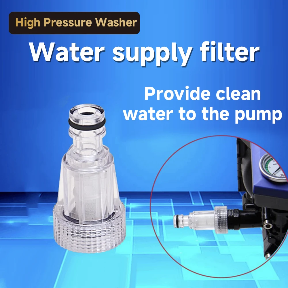 Plastic Pressure Washer Water Filter 3/4 Pressure Washer Hose Connector Gun Adapter for Most Electric High Pressure Cleaners