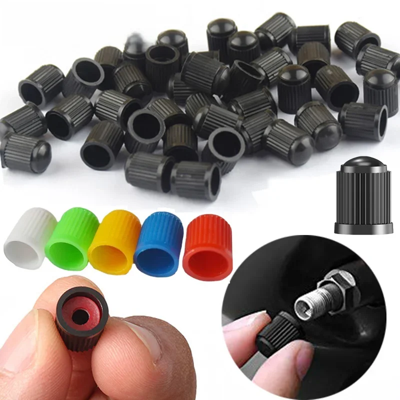 AliExpress Car Tire Valve Caps Motorcycle Bicycle tire valves cover dust caps Plastic Black Bike Tyre Wheel