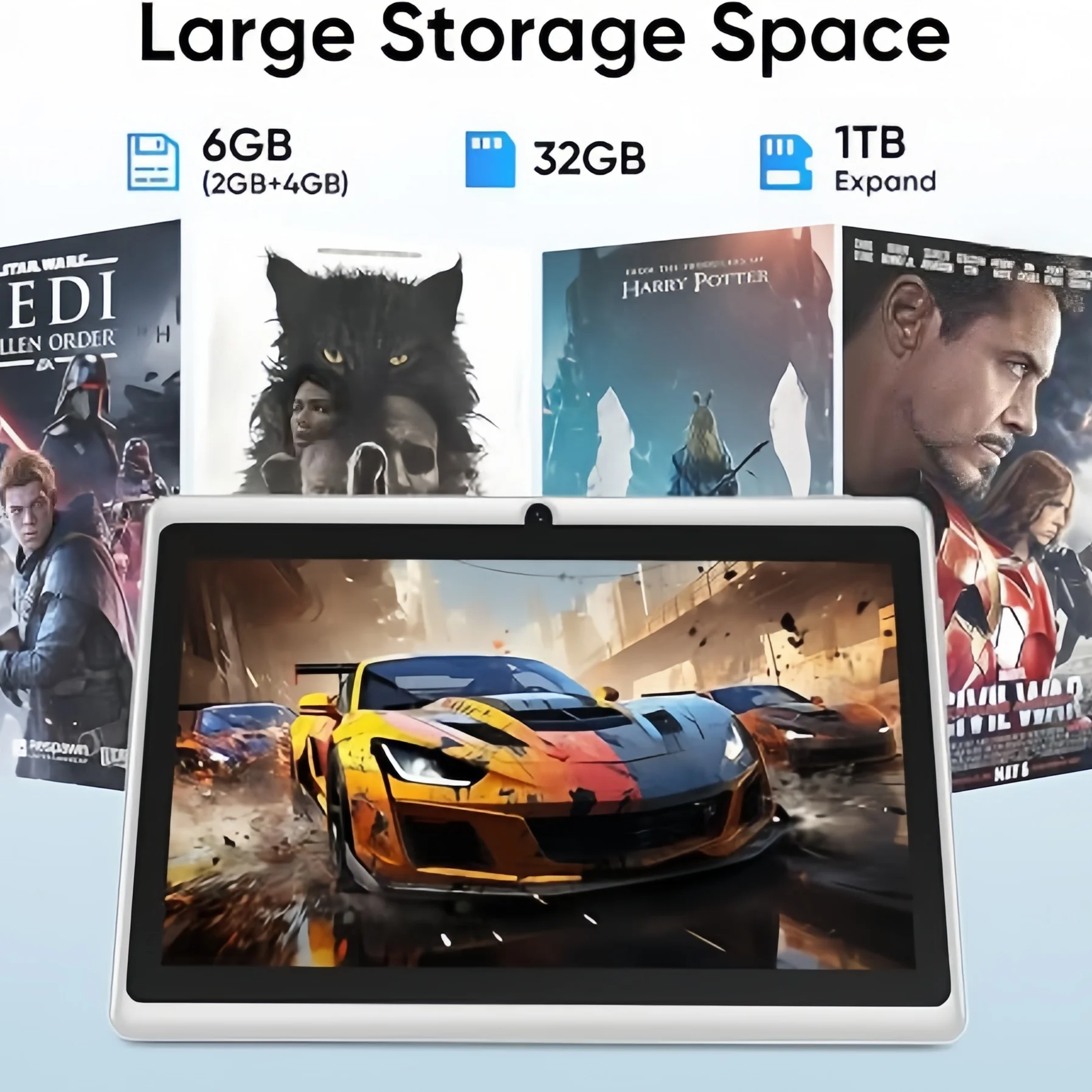 COLORROOM 7 Inch Android 11 Tablet, 2GB RAM 32GB ROM, WiFi 4, Quad Core, 3000mAh, Dual Camera, Portable Tablet