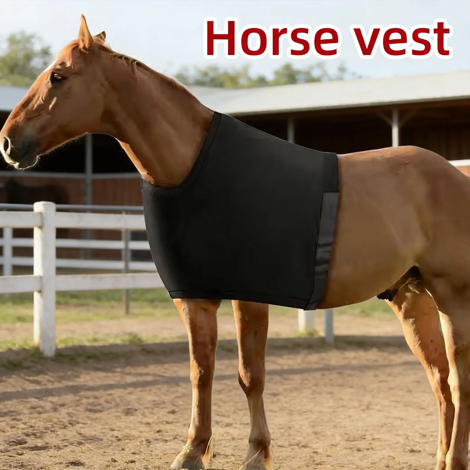 Horse Vest Anti Rub Bib Stretch Vest Adjustable Horse Shoulder Guard Protector Horse Equestrian for Neck Protection