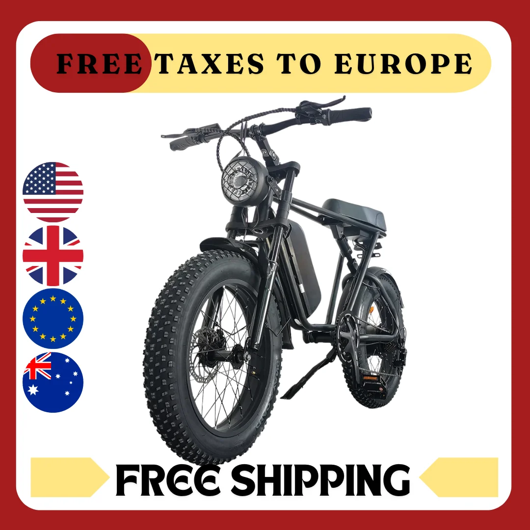 

C91 1000W Electric Bike 48V 17.5Ah 20*4.0 Fat Tire 50km/h Mountain Beach Moped EBike Aluminum Alloy Suspension Fork Road Bicycle