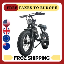 C91 1000W Electric Bike 48V 17.5Ah 20*4.0 Fat Tire 50km/h Mountain Beach Moped EBike Aluminum Alloy Suspension Fork Road Bicycle