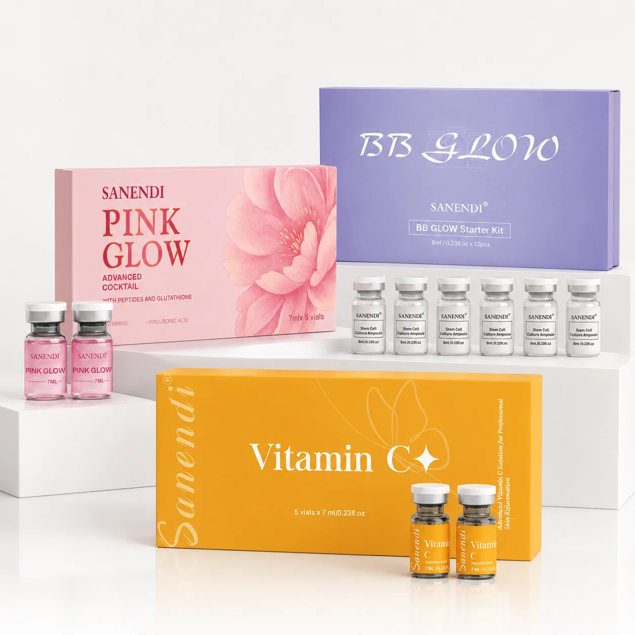 Sanendi Pink Cocktail Glow Salmon DNA Serum Ampoule Peptide Hyaluronic Acid Bright Facial Essence For Dermapen Korean Skin Care view 6