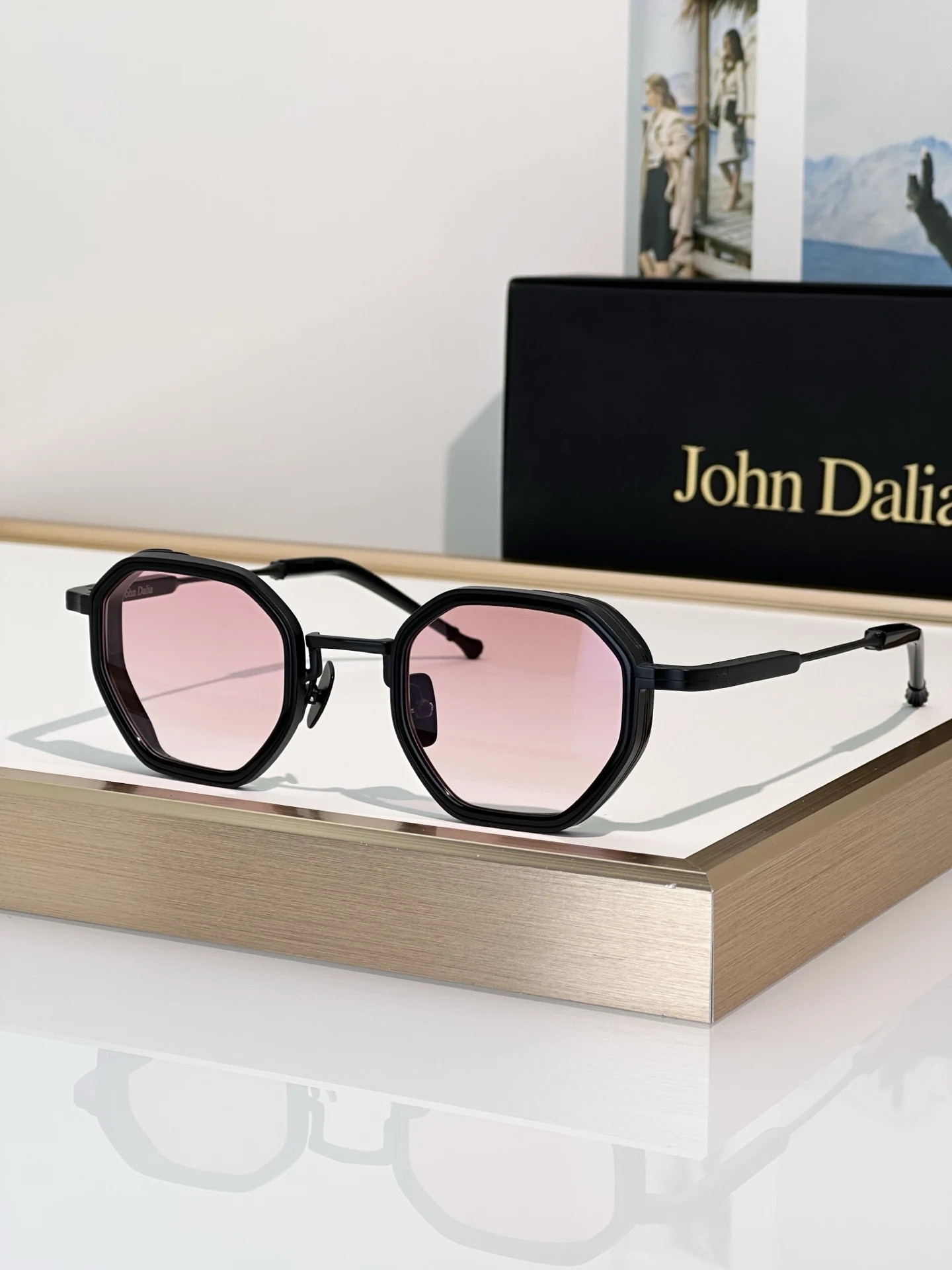 Originele ontwerper Nieuw voor JOHN DALIA JD Harrison Mode-zonnebril Vrije tijd Zakelijk Trendy Heren Dames Paarbril met doos