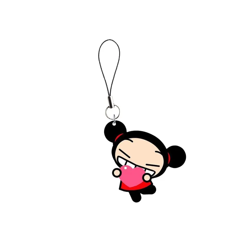 China Doll Pucca Mobile Phone Chain Keychain Gift Pucca Phone Charms Funny Pendant Small Pendant Keyring