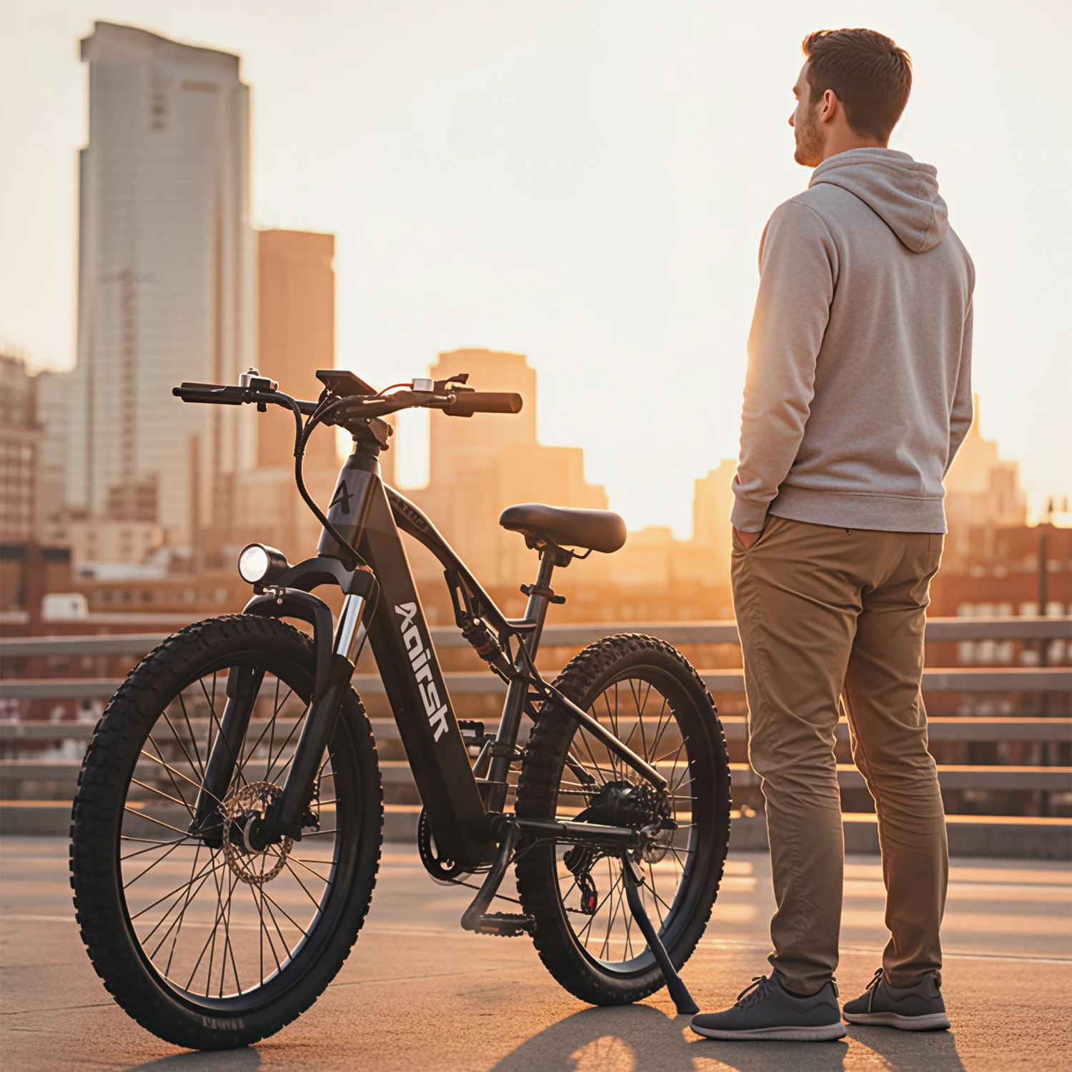 AAIRSK XT90 electric mountain bike, 75 N·m torque high-performance motor, battery 48 V 20 Ah, 21 speed, double suspension, tires 26" x 2.6", range 100 km，NFC, ebike for adults