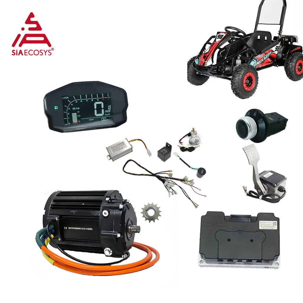 

QS Motor QS138 90H V3 4KW 7200rpm with 1:2.35 gearbox Go Kart Mid Drive Motor Fardriver ND72680 Controller 350A 680A