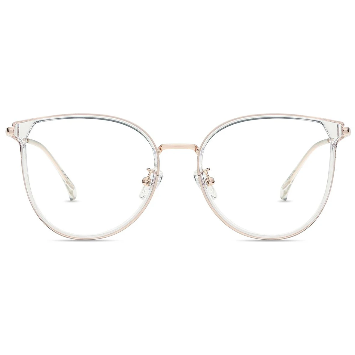 KANSEPT Fashion Women Round Big Face Cat Eyeglasses Frames High Quality Myopia Prescription Glasses Men Vintage