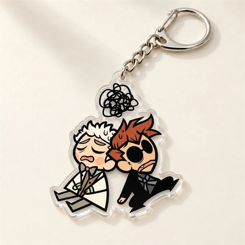 Good Omens CHIBI Keychains, Aziraphale & Crowley