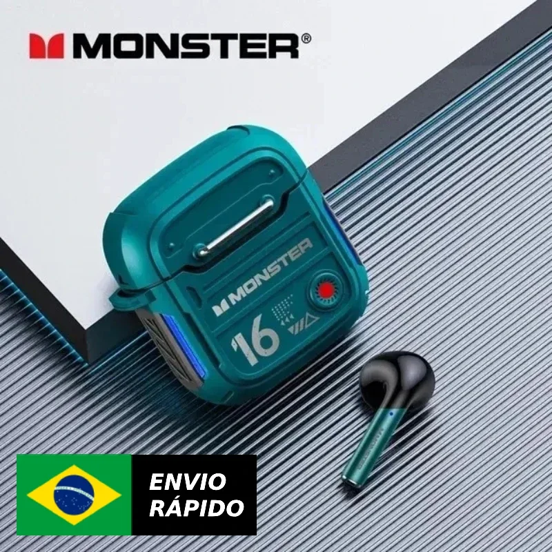 Monster-Auscultadores Bluetooth Sem Fio Originais, Baixa Latência, Long Standby Earbuds, Gaming Headset, HIFI Sound Earphones,