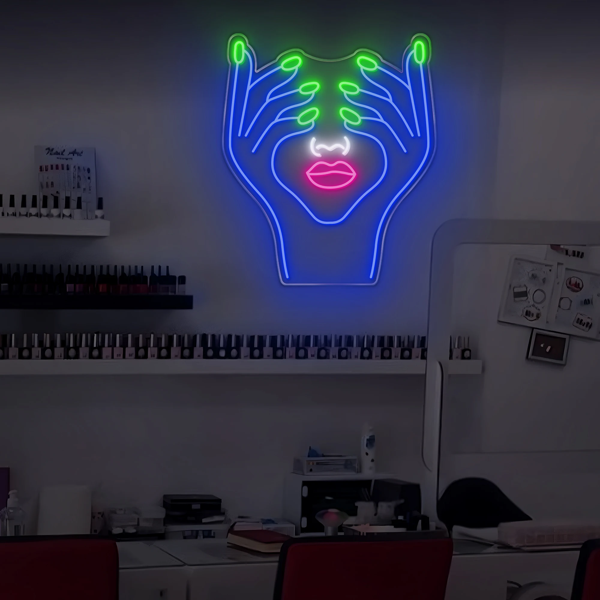 Sinal De Neon LED Rosa Para O Salão De Unhas, Decoração Do Salão De Beleza, Luz Da Parede, Presentes