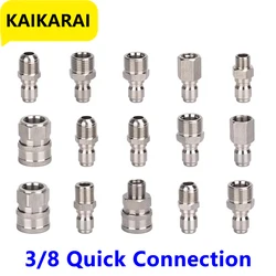 3/8 Inch Stainless Steel Male and Female Quick Connector Kit Pressure Washer Adapter Set Quick Connector Plug Male Nipples