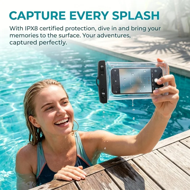Waterproof Phone Pouch,Floatable Waterproof Phone Pouch with Touchscreen,Universal IPX8 Waterproof Cell Phone Case,Underwater Photography,for Swimming,Rafting,Diving,for All Models image 2
