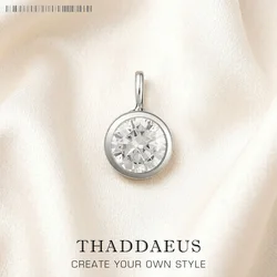 Pendant Round Crystal Brand Fashion Jewelry Europe Simple Accessories 925 Sterling Silver Classic Gift For Woman