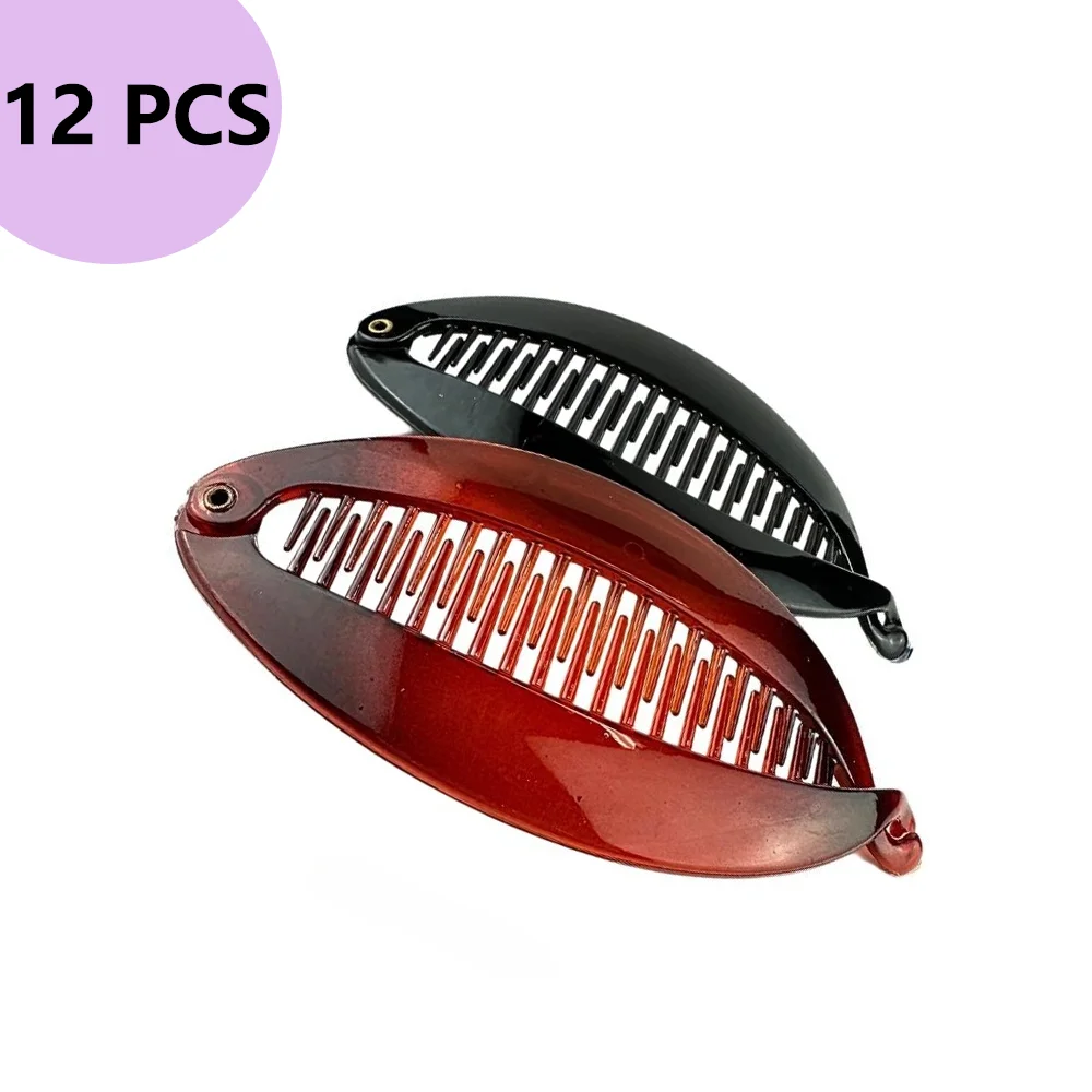 Pinces à cheveux en gel brun et noir, 12 pièces