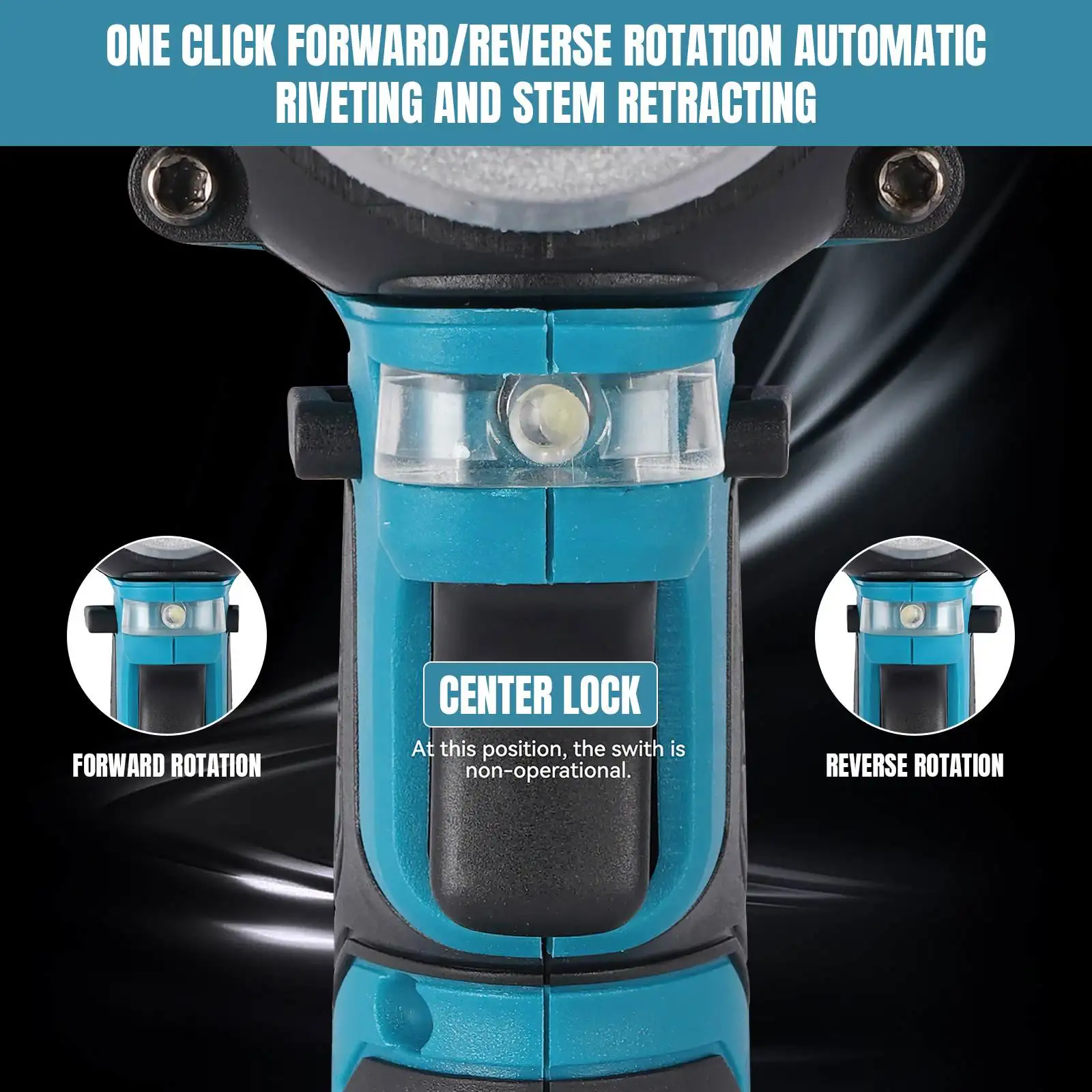 20000N Bürstenlose Elektrische Nietpistole 2,5/3,2/4,0mm Nietmutternpistole Bohrer Automatisches Nietwerkzeug für Makita 18V Akku – Detail 4