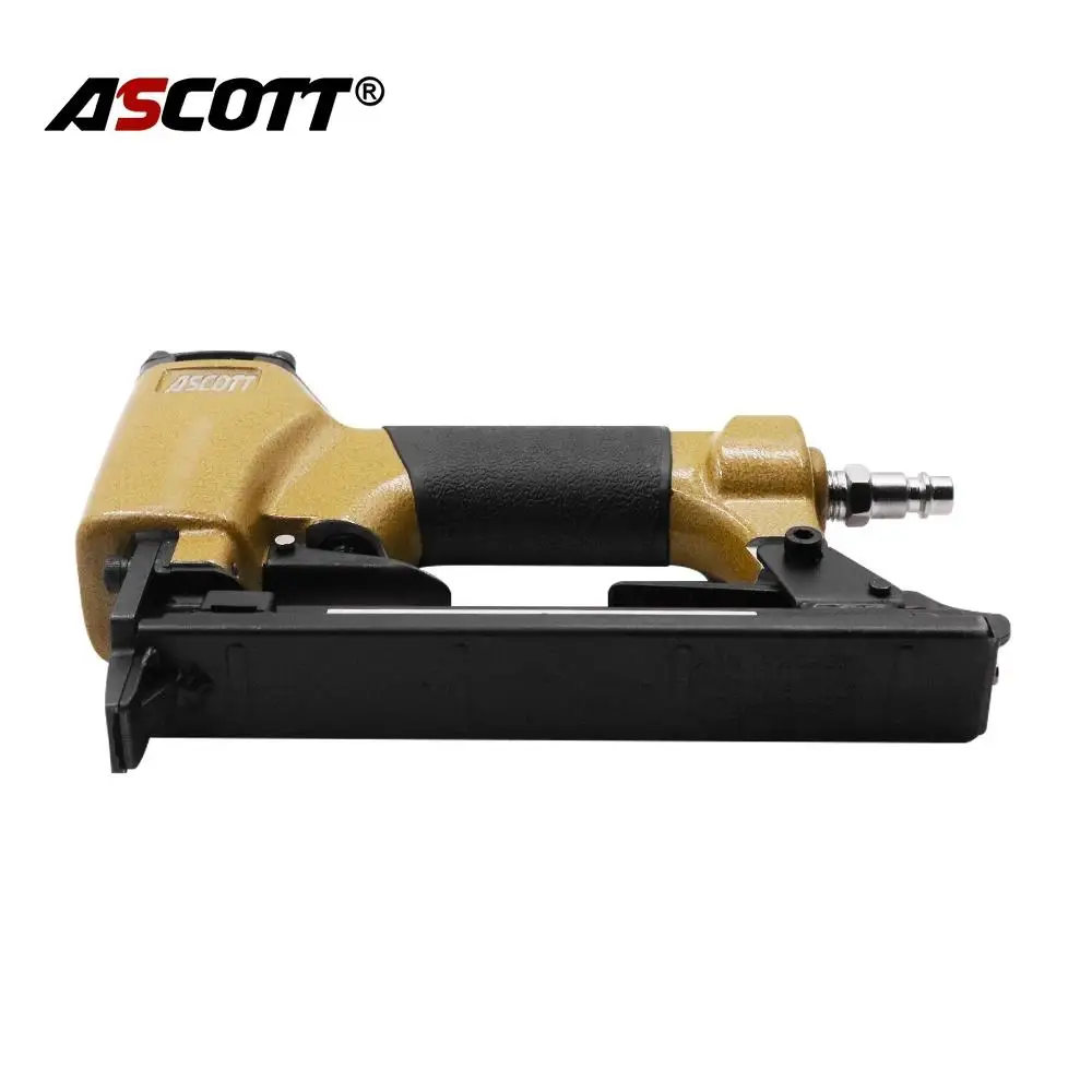 ASCOTT 21Ga Air Stapler 8016 Pneumatic Upholstery Nailer Framing Nailing Gun with 1000pcs Crown Staples