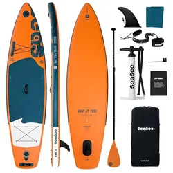 Inflatable Stand Up Paddle Board Includes Paddle, Dual Action Pump, Accessories, 33