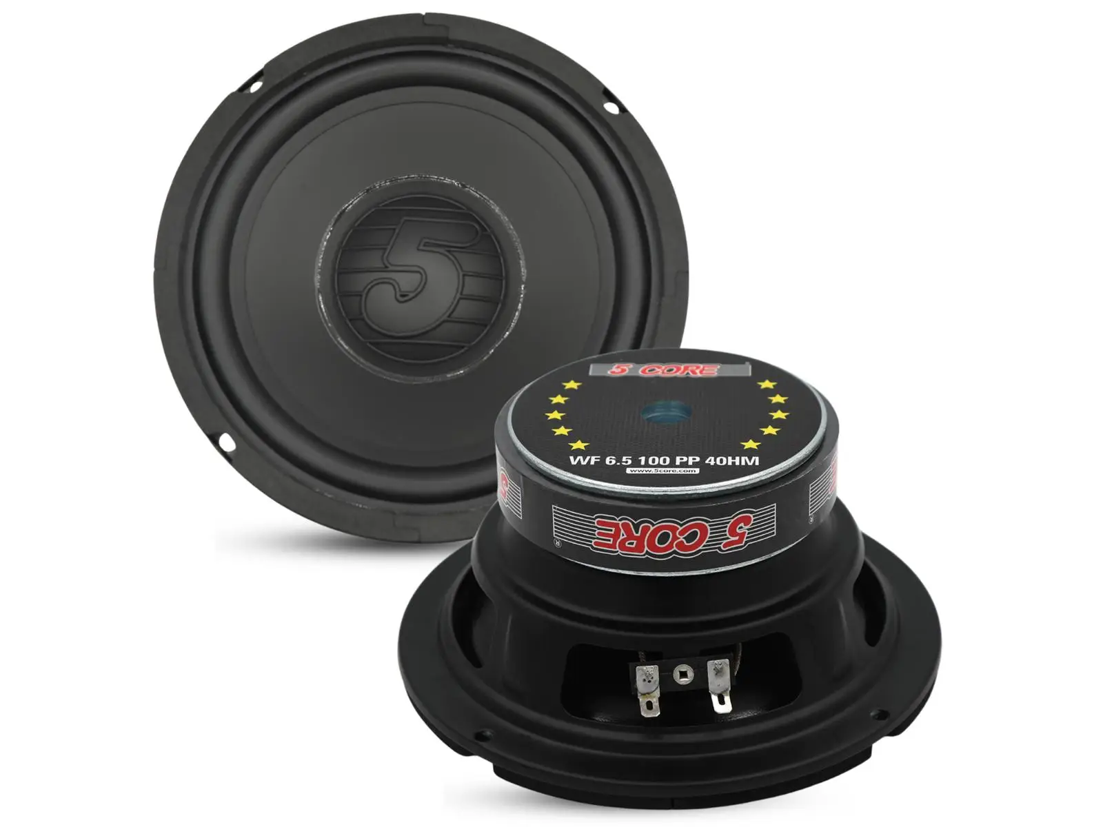5 Core 6.5 Inch Woofer 100W Car Subwoofer 4Ohm Replacement Deep Sub w Poly Cone-WF 6.5 100 PP 4OHM