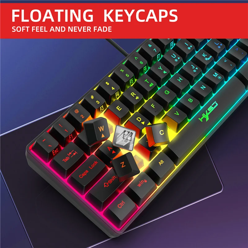 New Arrival V700 Gaming Business Keyboard 61 Keys RGB Backlit 60% US Wired Wireless BT Mini Compact PC MAC