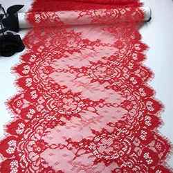 Garment Sewing Chantilly Lace Trim Red Lingerie Fabric Accessories Quality DIY French Wedding Dress Lace for Needle Work