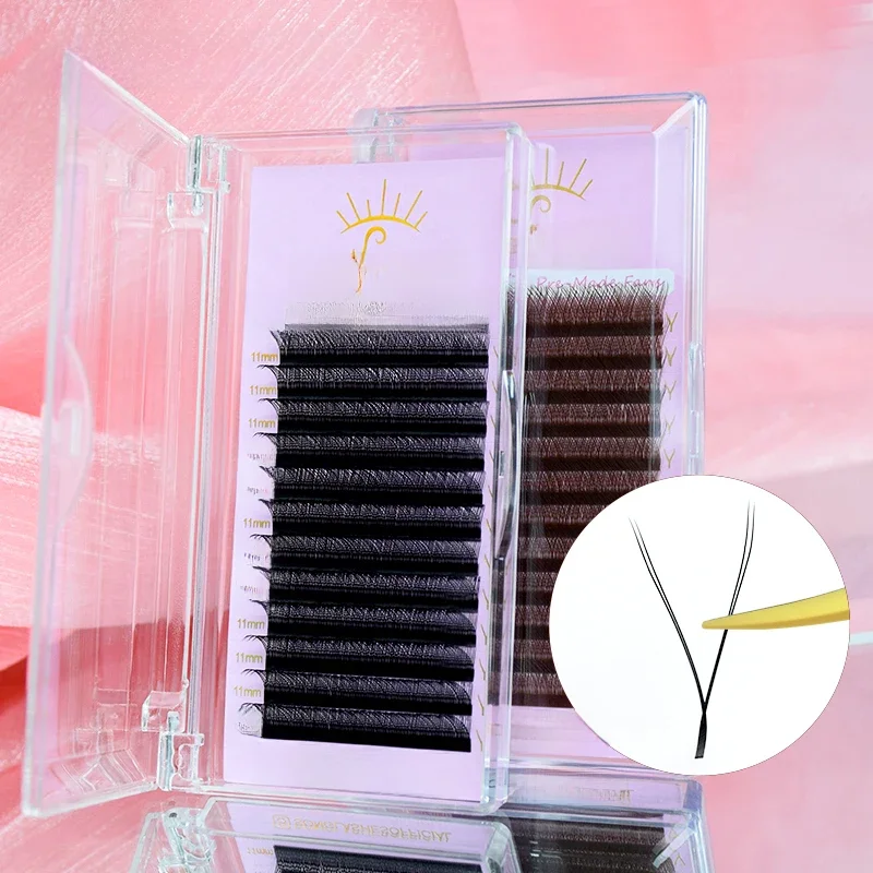 SONG LASHES Y Shape Premade Fans Przedłużanie rzęs do salonu Indywidualne rzęsy C D DD curl 2D YY rzęsy Y Shape lashes — zdjęcie 2