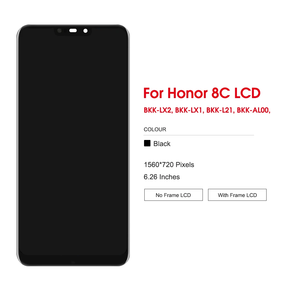 6.26\'\' Display For Honor 8C LCD Display Touch Screen Digitizer Assembly For Honor8C BKK-AL10 BKK-L21 lcd screen